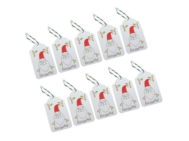50PCS Christmas Gift Tags Kraft Tags Santa Tags with 10m Cotton Strings for Gift Wrapping and Labeling
