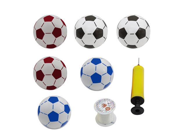 Inflatable Soccer Balls Kids Football Toys Party Favors Supplies Decorations Set (Random Color Inflator)