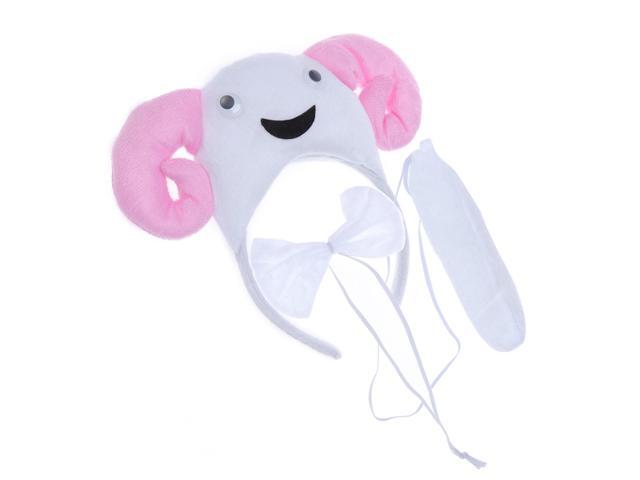 3 Pcs Kids Animal Ears Headband Party Tie and Tail Cosplay Costume Party Favors(Sheep)