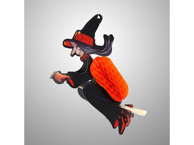 3 Pcs Halloween Hanging Decor Party Supplies Spider Bat for Home Bar Party Decor (Witch)