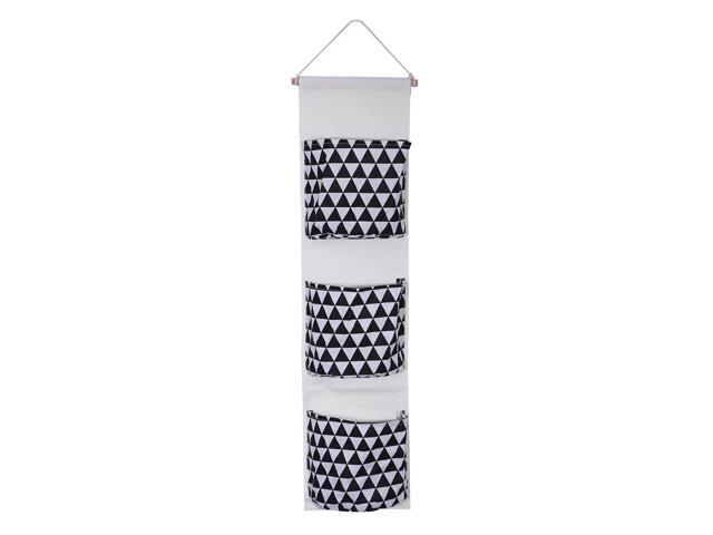 Multifunctional Hanging Pocket Sundries Storage Organizer Wall Door Closet Bag (Black Triangle)