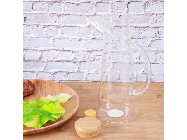 Heat Resistance Glass Oiler Leak-Proof Oil Pot Home Durable Kitchen Oil Bottle with Scale (500ml)