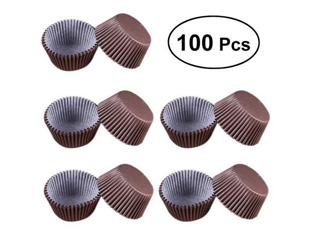 100 Pcs Cupcake Wrappers Liners Muffin Cases Cake Cup Party Favors (Coffee)