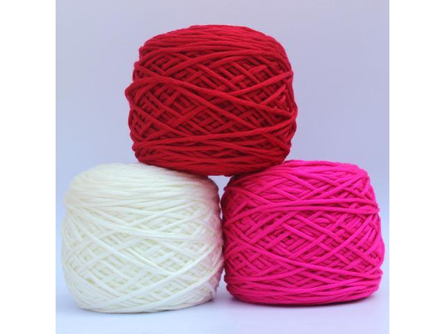 200g Smooth Crochet Cotton Thread Knitting Wool Yarn for Crochet and Knitting (White)