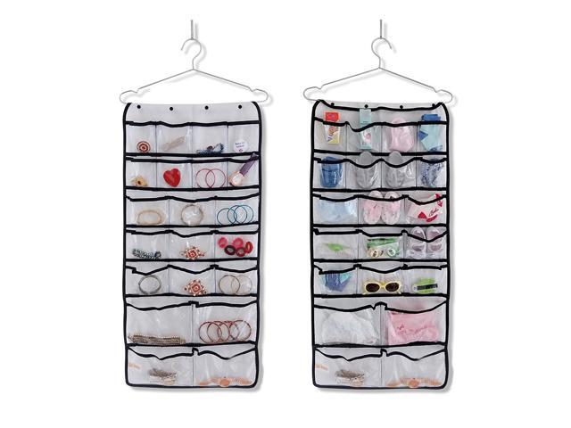 Hanging Closet Dual-Sided Organizers 42 Pockets for Storage Bras Underwear Clothes Stockings Socks Jewelry Toiletries Baby Household Children