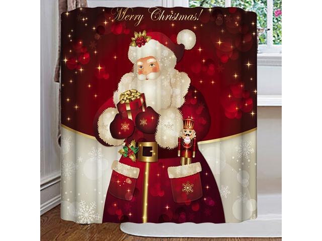 150x180cm Christmas Shower Curtain 3D Printing Curtain Santa Claus Home Decor Mildew Proof Waterproof Cloth Bathroom Decor Shower Curtains