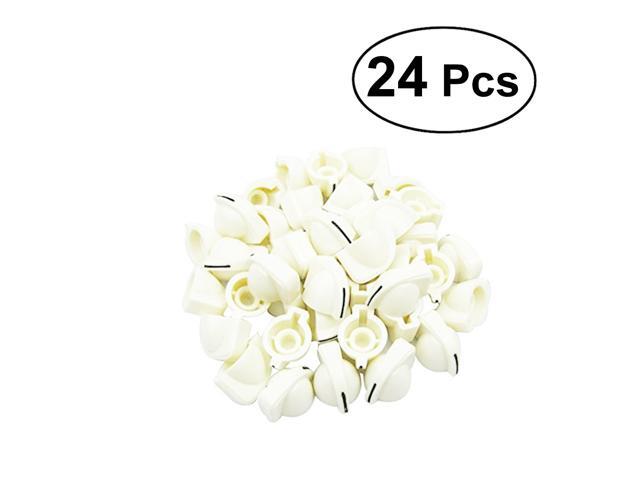 24 Pcs Plastic Chicken Head Amp Effect Pedal Control Amplifier Knobs for Electric Guitar Bass (White)