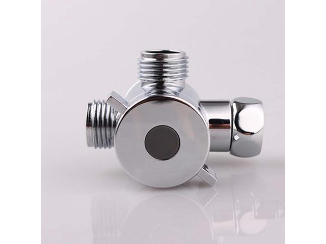 Shower Head Shut-Off Valve 3 Way Adjustable T-adapter Handheld Shower Head Shunt Valve Bath Shower Arm Mounted Diverter Valve