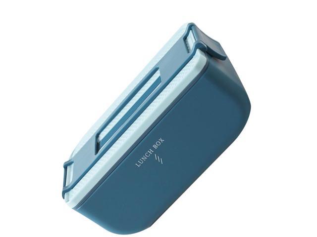 1Pc Portable Microwave Divider Box Square Heat Preservation Lunch Box Bento Box Portable Food Container for School Office Camping (Blue)