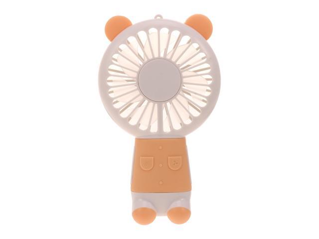 Lovely Bear Shaped Design Fan Portable Night Light Mini Handheld Fan for Home School Office Outdoor (Yellow)