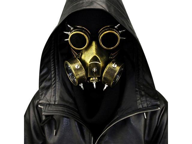 1pc Halloween Gas Mask Cosplay Costume Steampunk Dress Up Party Masquerade Gas Mask Halloween Supplies (Golden)
