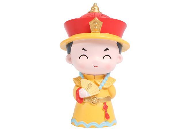 1Pc Chinese Emperor Desktop Ornament Vintage Decoration Resin Style Adornment Figurines Gift for Car (Emperor)
