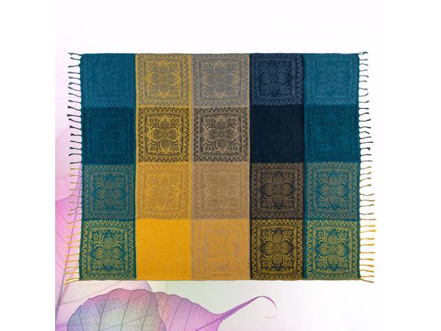 1PC Nepal Style Blanket Stylish Creative Pattern Fringed Sofa Blanket Fashion Sofa Decoration for Home Hotel (150x190cm)