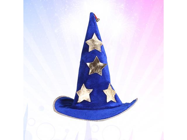 1pc Halloween Headdress Props Witch Hat Magician Hat Pentagram Sponge Circle Spiked Hat (Blue)