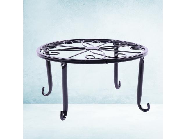 Black European Style Flower Shelf Fashion Multifunctional Iron Succulent Rack Mini Receptacle Tray Creative Floor-type Planter Base for Indoor