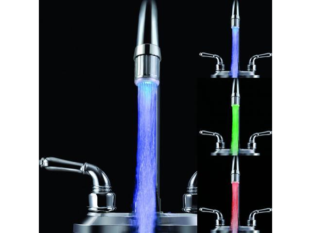 Colorful LED Faucet Red to Blue Temperature Indicator Light for Hot or Cold Water Tap Nozzle Head Light Bathroom Kitchen Faucets