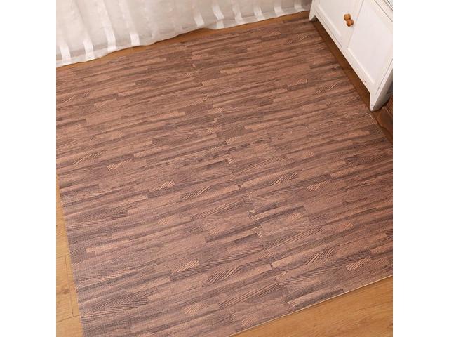 8PCS 30cm Square EVA Yoga Mat Floor Interlocking Mat Show Floor Yoga Fitness Gym Exercise Mat (Dark Wood Grain)