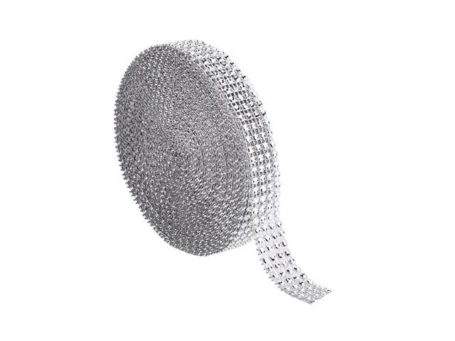 910cm Simulation Diamond Ribbon Wrap 2cm-Width Bling Mesh Roll for DIY Decoration (Silver)
