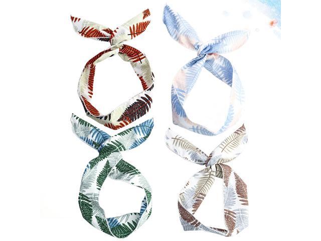 4pcs of One Set Delicate Hair Hoop Fashion Hairwrap Rabbit Ears Wire Head Band Durable Headband for Sports Yoga Make Up (Random Color)