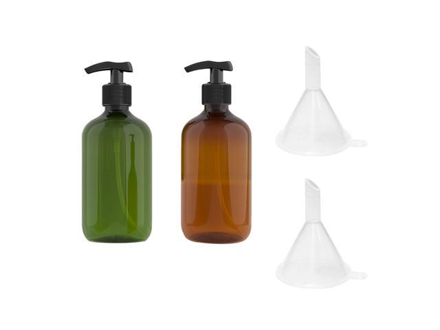 8 Pcs in 1 Set 500ml Simple Travel Pump-bottle PET Half Transparent Gel Container Storage Lotion Bottle Shampoo Dispensers for Liquid Storage (2