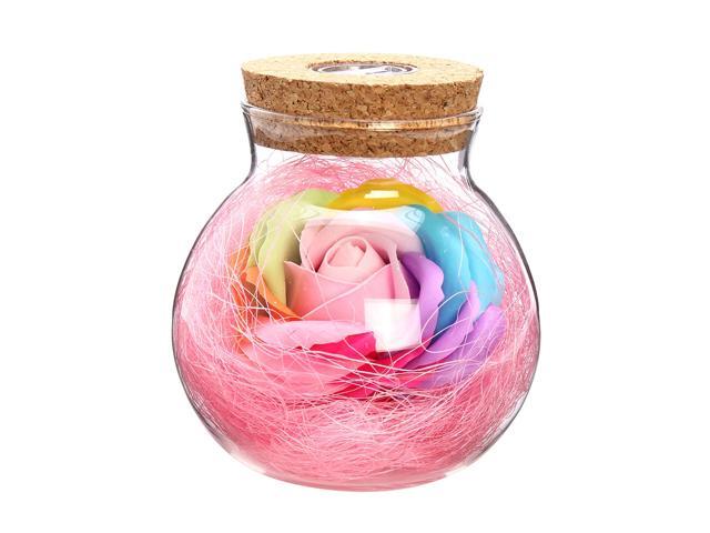 Rose Wish Bottle Handmade Eternal Never Withered Flower With Remote Control 7 Color LED Light Bottle Gift for Valentine's Day Mother's Day