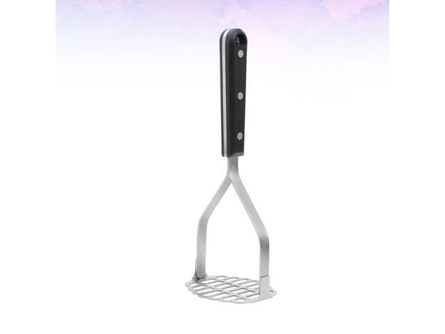 1pc Kitchen Household Stainless Steel Potato Presser Crusher Masher itchen Gadget for Potato (Silver + Black)