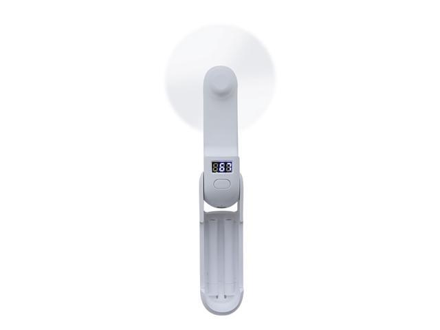 1 Pc Portable Power Bank Handheld Pocket Fan Foldable USB Charging Mini Fan Fan with Stand for Home Office (White)