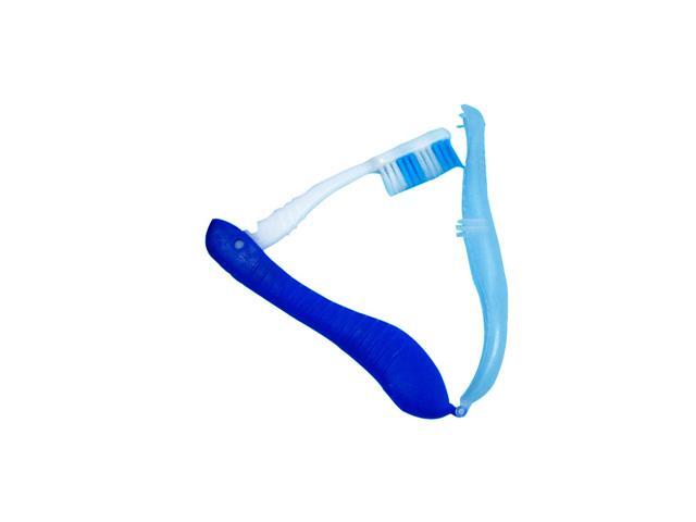 Bristle Folding Travel Toothbrush Portable Hiking Toothbrush Camping Dental Brush(Blue)