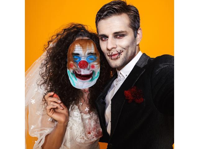 Halloween Clown Cosplay Mask Horror Mask Creepy Funny Dress-up Mask Costume Prop