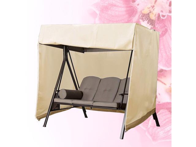 Waterproof Outdoor Hanging Chair Protective Cover Garden Swing Cover Creative Chair Cover (Beige and Coffee)