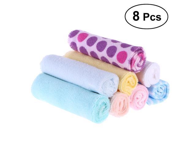 8pcs Cotton Baby Face Washers Hand Towels Washing Bath Shower Wipe Nursing Towel (Random Color)