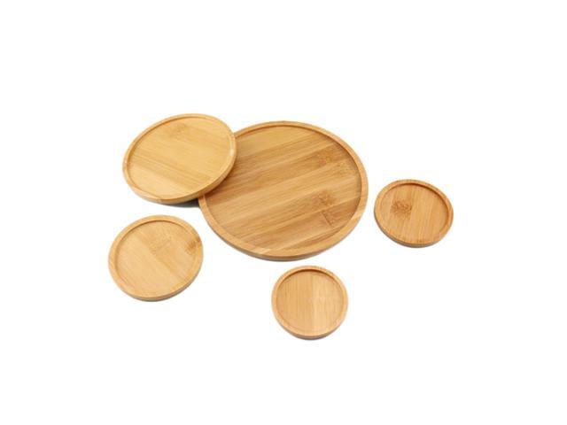 6pcs Bamboo Round Flower Pot Tray Bonsai Succulent Plant Saucer for Indoor & Outdoor Plants 75x75cm