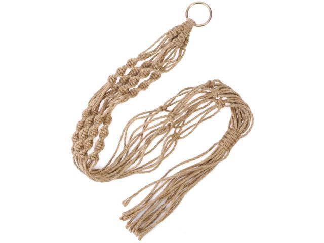 Delicate Macrame Plant Hanger Indoor Outdoor Hanging Planter Wall Art Cotton Rope for Round and Square Pots (Hemp Rope)