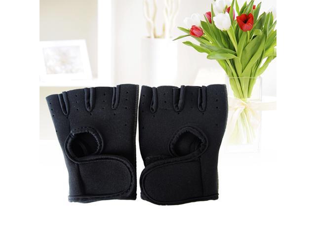 Cycling Gloves Weight Lifting Training Half-finge Gloves Fitness Workout Gym Sports Antiskid Protection Gloves (Black) - Size M