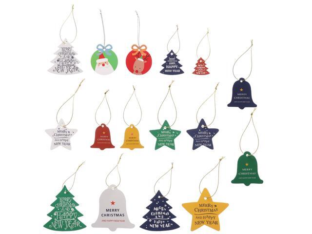34Pcs/3 Sets Christmas Gift Tags Xmas Tree Tag Hanging Cards Party Supplies