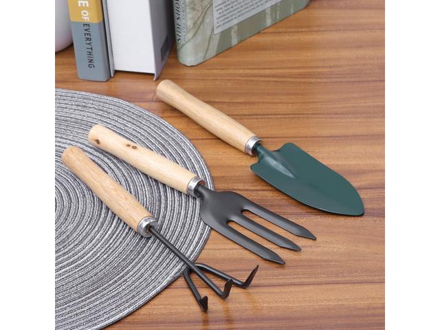 3Pcs Gardening Tools Set Gardening Shovel Small Garden Rake and Hand Trowel Mini Indoor Garden Tools for House Plants (Random Color)
