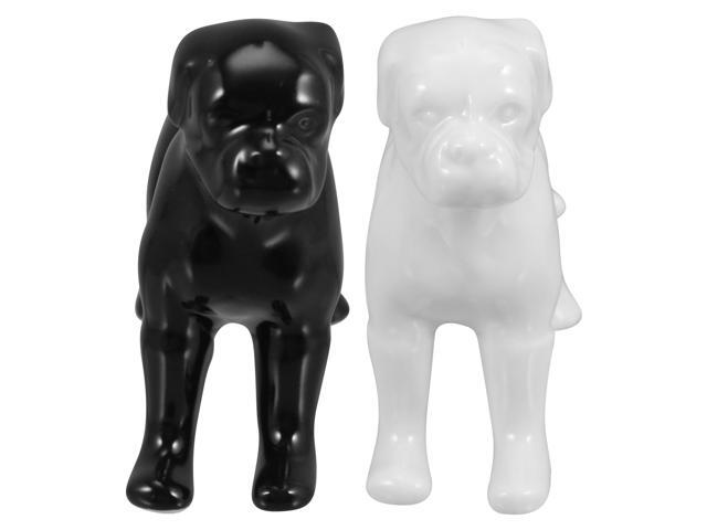 2 Pcs Ceramic Dog Decors Ceramic Craft Animal Decors Delicate Dog Decors