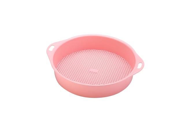 Plastic Garden Sieve Riddle Green for Composy Soil Stone Mesh Gardening Tool with Handle (Pink)