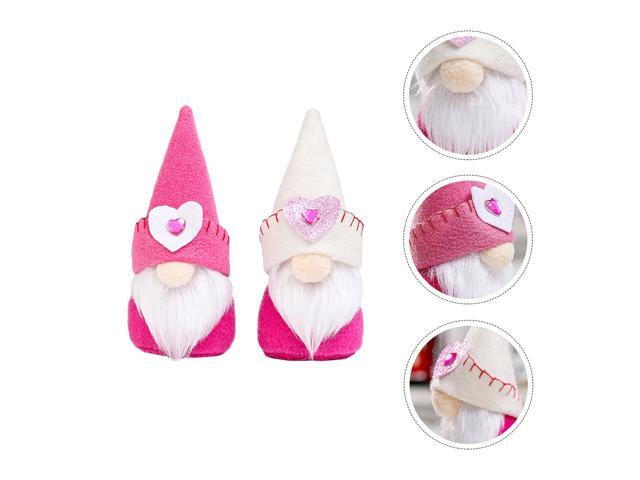 2pcs Valentine Dolls Ornaments Lovely Facelass Dolls Decorations (Random Color)