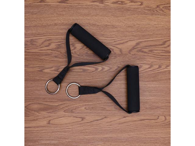 1 Pair Training Adjustable Elastic Exercise Strength Stirrup Handle Fitness Grip Foam Handle with Ring Cable (Hanging Ring Random Style)