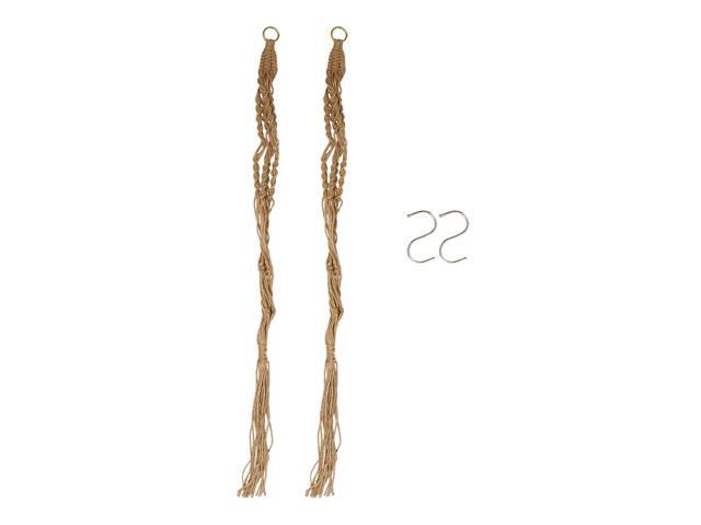 2Pcs Plant Hanger Hanging Planter Basket Flower Pot Jute Rope with 2Pcs Hook