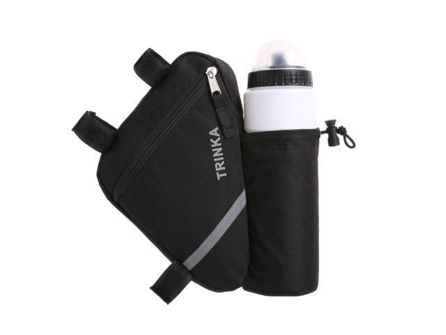 Cycling Storage Bag Triangle Frame Strap-On Pouch MTB Bag with Kettle Holder (Black)
