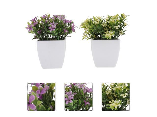 2PCS Living Room Shelf Decoration Flower Simulated Rural Potted Plants Decor