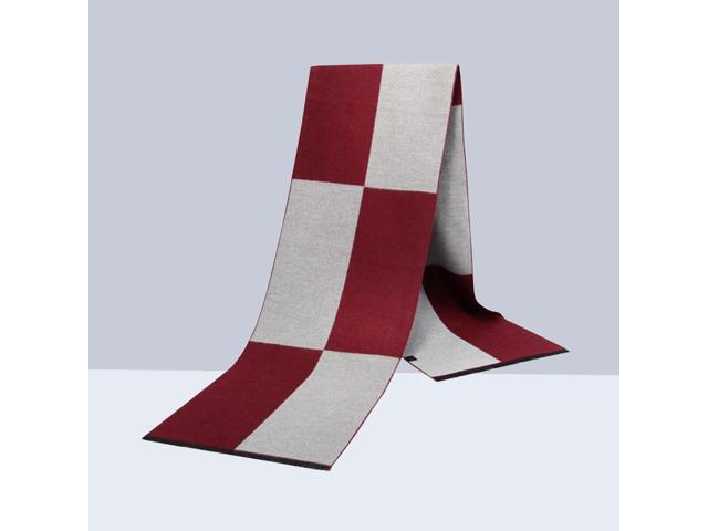 Men's Scarf Autumn Winter Warm Padded Plaid Scarf Mens Cotton Casual Long Cotton Scarf Warm Fringe Plaid Scarves Gift Decor