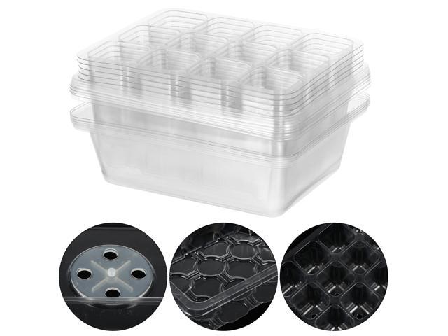 5pcs Practical Stylish Germination Boxes 12 Grids Nursery Trays Planting Boxes for Garfen
