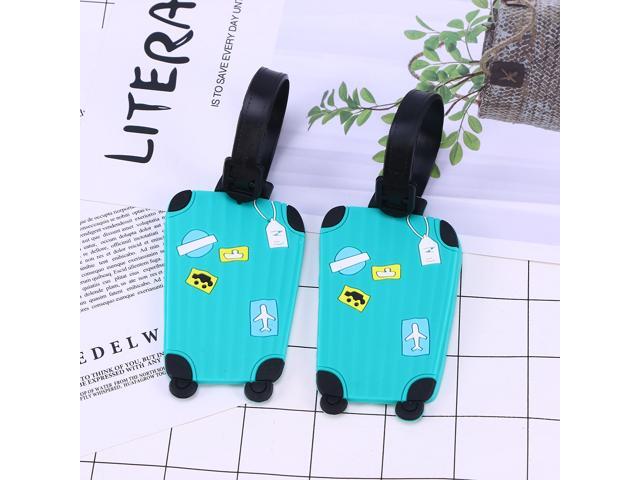 2pcs Travel Accessories PVC Polyethylene Luggage Tags Suitcase ID Address Label Baggage Travel Tag(Lake Blue)