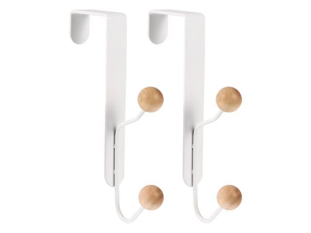 2pcs Iron Hooks Durable Useful Stylish Door Hook Clothes Hanger for Bathroom Home Kitchen