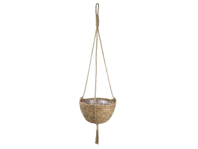 1Pc Hanging Planter Straw Woven Basket Flowerpot Planting Basket (Random Color)