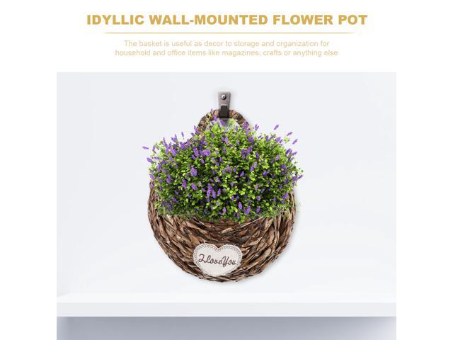 1pc Creative Willow Flowerpot Basket Multipurpose Hanging Container for Garden Home