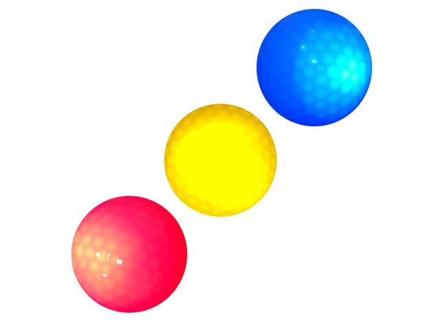 3pcs LED Light up Ball Ultra Bright Color Flashing Electronic Ball Rubber Material Novelty for Night Training(Color Randomization)